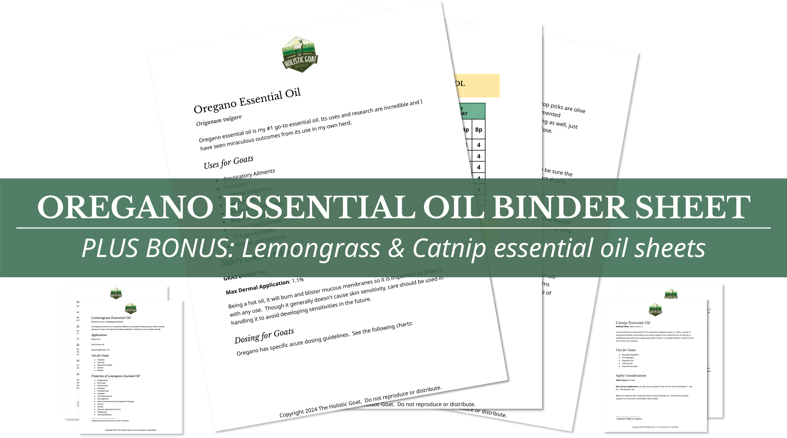 Get the Oregano Essential Oil Binder Sheet Now!